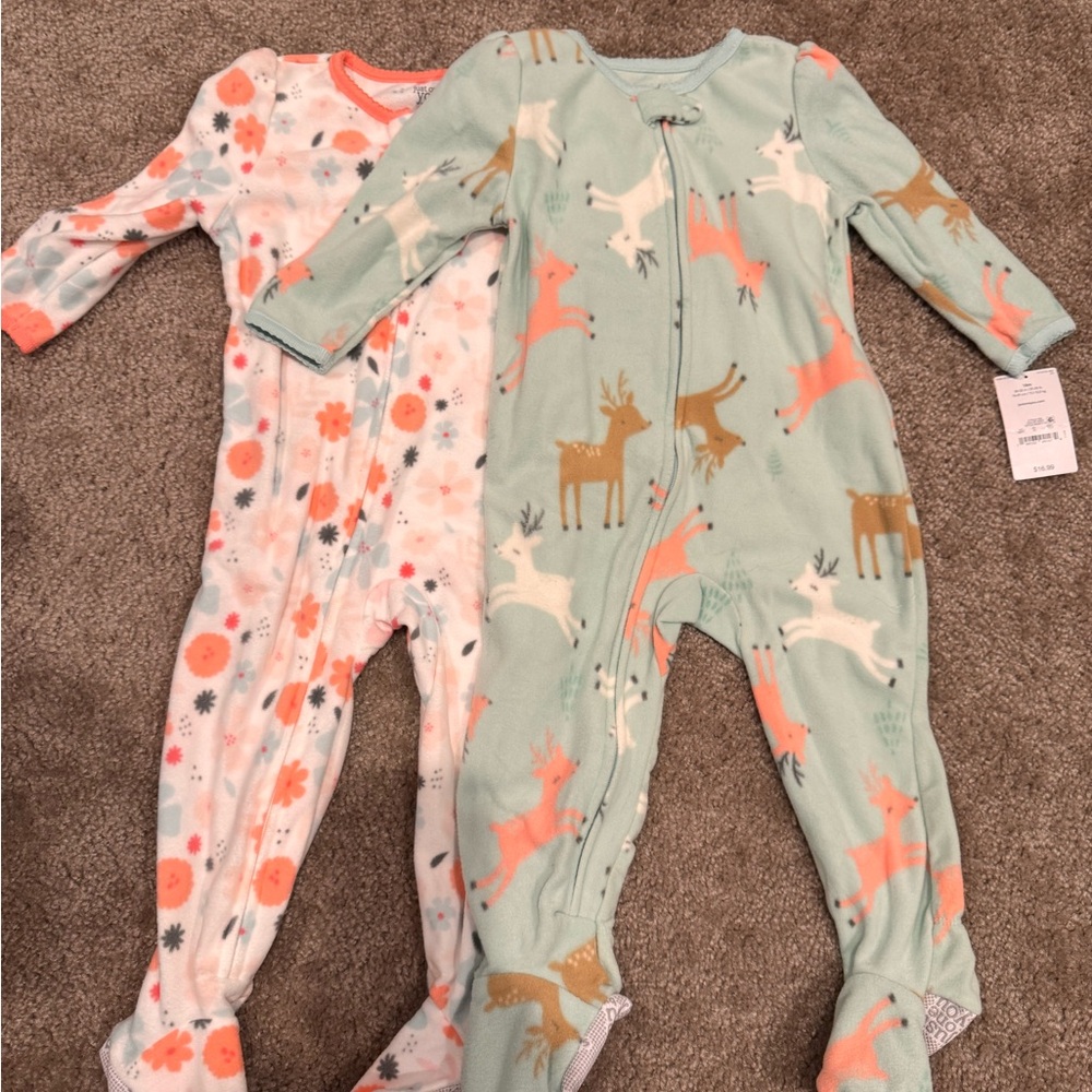 Charming Deer and Floral Kids Footies